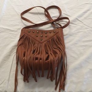 Brown pleather crossbody